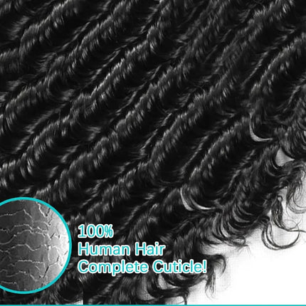 Deep Wave Bundles Human Hair Brazilian Raw Hair 12A Grade Bundles 100% Natural Deep Curly Remy Hair Extensions 3 4 Bundles Deal