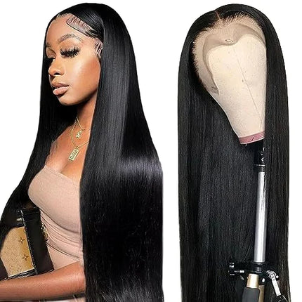 Ready to Ship Cheap 10A Silk Straight 13x6 HD Transparent Lace Front Lace 100% Nature Indian Hair Remy Human Hair Wigs for Women