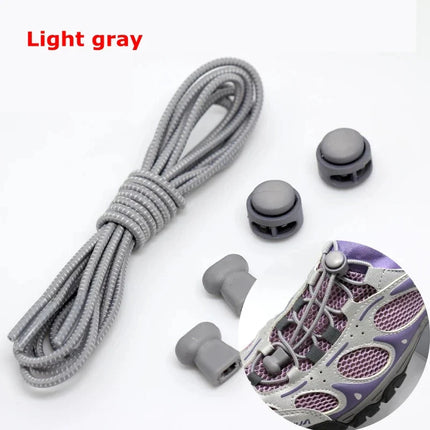 1 Pair 22 Colors Elastic Shoelaces Round Locking No Tie Shoe Laces Kids Adult Quick Lazy Laces Rubber Sneakers Shoelace T1