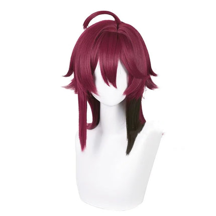 Wholesale Shikanoin Heizou Wig Cosplay 50cm Medium Long Dark Red Synthetic Genshin Impact Anime Halloween Party Hair Wig