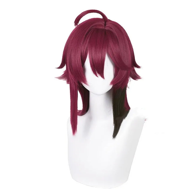 Wholesale Shikanoin Heizou Wig Cosplay 50cm Medium Long Dark Red Synthetic Genshin Impact Anime Halloween Party Hair Wig