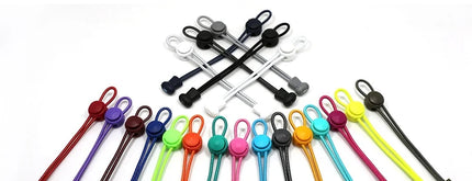 1 Pair 22 Colors Elastic Shoelaces Round Locking No Tie Shoe Laces Kids Adult Quick Lazy Laces Rubber Sneakers Shoelace T1