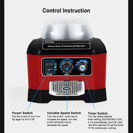 【7 Years Warranty】BPA Free Heavy Duty Professional Commercial Bar Blender Food Mixer Juicer Ice Crusher Smoothie Maker Max 2200W