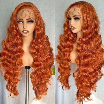 Orange Ginger 13x6 Hd Glueless Lace Front Human Hair Wig Lace Frontal  Colored Body Wave Human Hair Wigs for Black Women