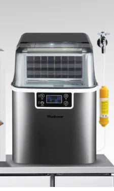 Hicon Countertop Ice Maker Machine 1 Gallon Auto Self-Cleaning Square Ice 44Lbs/24H 24 Pcs Ice Cubes in 15 Mins with Ice Scoop