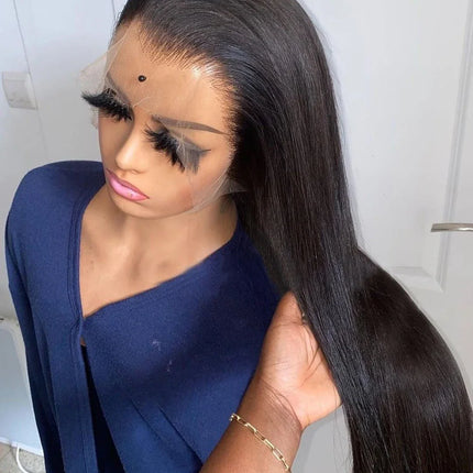 Ready to Ship Cheap 10A Silk Straight 13x6 HD Transparent Lace Front Lace 100% Nature Indian Hair Remy Human Hair Wigs for Women