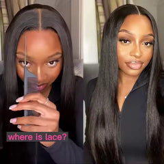 13X4 Long Straight Natural Swiss Lace Wigs Raw Indian Hair HD Lace Frontal Wig Bone Straight Human Hair Wig for Black Women