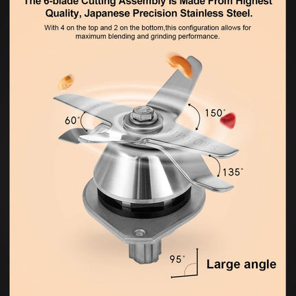 【7 Years Warranty】BPA Free Heavy Duty Professional Commercial Bar Blender Food Mixer Juicer Ice Crusher Smoothie Maker Max 2200W