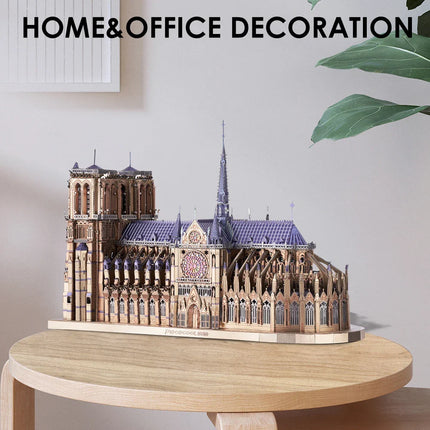 Piececool 3D Metal Puzzles Jigsaw, Notre Dame Cathedral Paris DIY Model Building Kits Toys for Adults Birthday Gifts