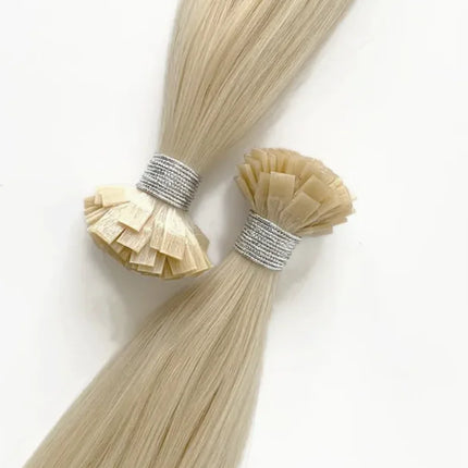 Italian Keratin Double Drawn Blonde K Tip Extensions Vietnamese Raw Virgin Hair Flat Weft Human Hair Extension