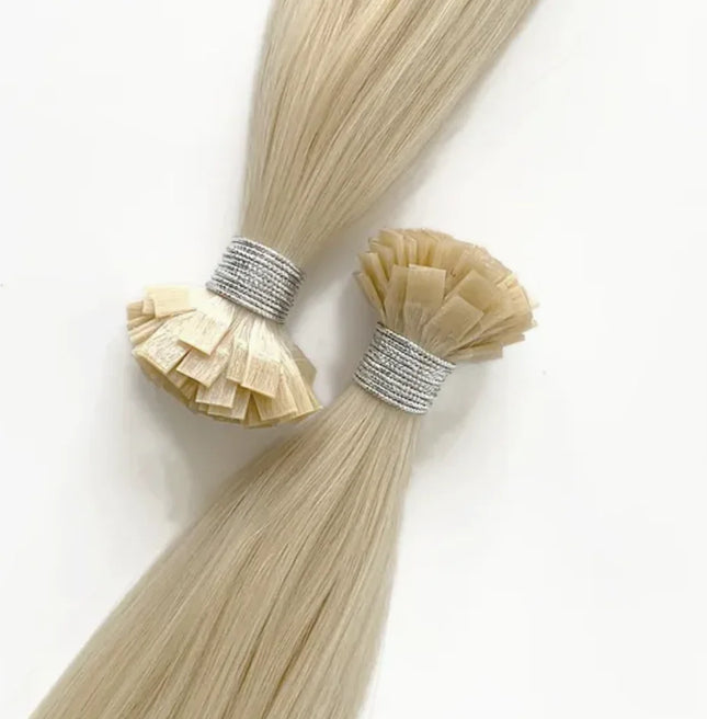 Italian Keratin Double Drawn Blonde K Tip Extensions Vietnamese Raw Virgin Hair Flat Weft Human Hair Extension