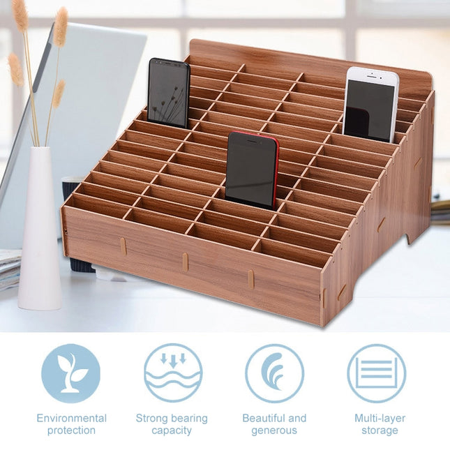 Wooden Multi-cell Mobile Phone Film Stand Desktop Display Rack, 30 Grids, Size: 31.5x23.5x18.5cm