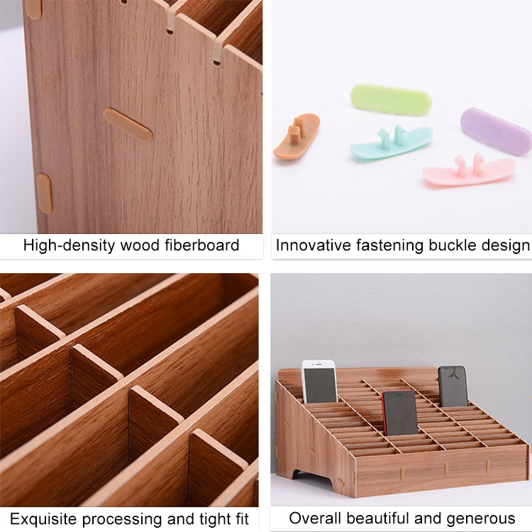 Wooden Multi-cell Mobile Phone Film Stand Desktop Display Rack, 30 Grids, Size: 31.5x23.5x18.5cm