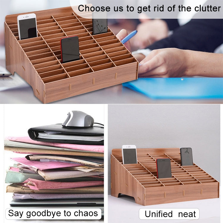 Wooden Multi-cell Mobile Phone Film Stand Desktop Display Rack, 30 Grids, Size: 31.5x23.5x18.5cm