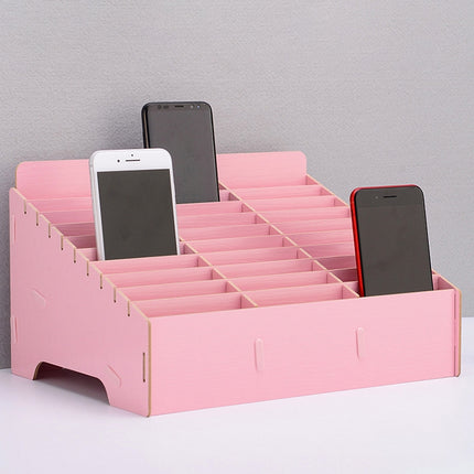 Wooden Multi-cell Mobile Phone Film Stand Desktop Display Rack, 30 Grids, Size: 31.5x23.5x18.5cm, 30 Grids, Pink, 30 Grids, Green, 30 Grids, Black