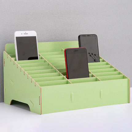 Wooden Multi-cell Mobile Phone Film Stand Desktop Display Rack, 30 Grids, Size: 31.5x23.5x18.5cm