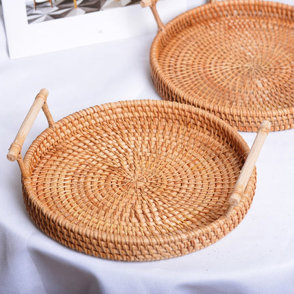 GP23 Braided Sweet Vegetable Fruit Snack Storage Tray Basket, Size: L, Size: L