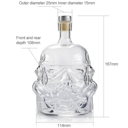 Glass Bottle Wine Pot Decanter Transparent Crystal Vodka Flagon Gift, Capacity: 650ml