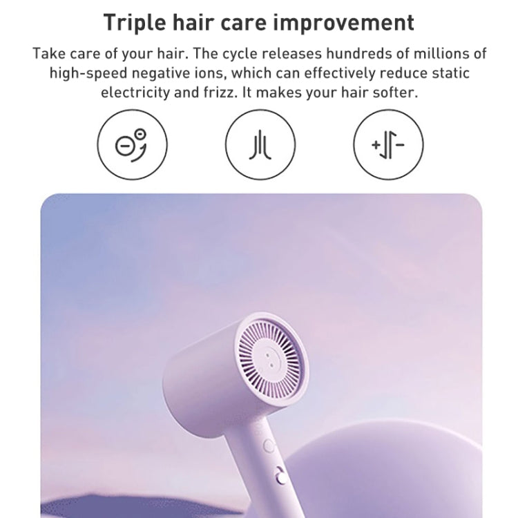 Secador de pelo eléctrico de secado rápido con iones negativos Xiaomi Mijia H301 original, enchufe estadounidense, H301 (verde), H301 (morado)
