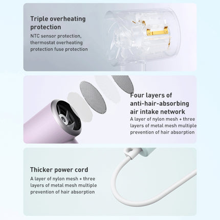 Secador de pelo eléctrico de secado rápido con iones negativos Xiaomi Mijia H301 original, enchufe estadounidense, H301 (verde), H301 (morado)