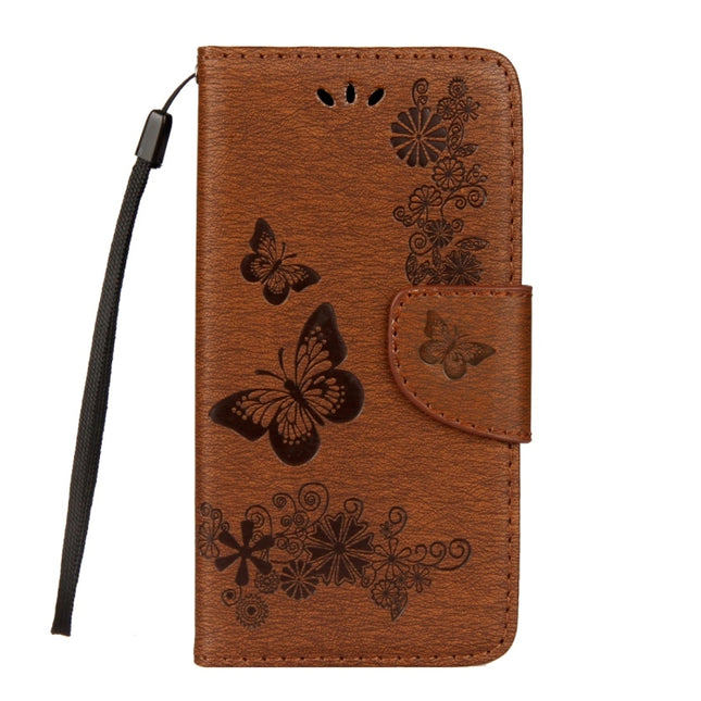 For Huawei  P9 Lite Mini Vintage Embossed Floral Butterfly Pattern Horizontal Flip Leather Case with Card Slot & Holder & Wallet & Lanyard , For P9 Lite Mini