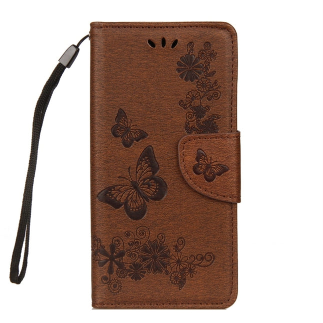For Huawei  P20 Lite Vintage Embossed Floral Butterfly Pattern Horizontal Flip Leather Case with Card Slot & Holder & Wallet & Lanyard , For P20 Lite