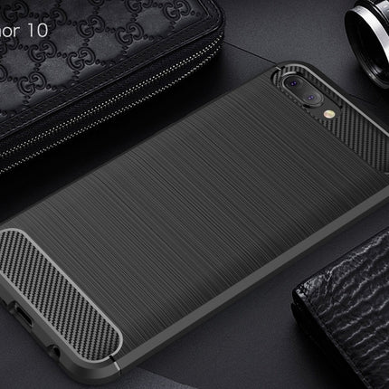 Brushed Texture Carbon Fiber Shockproof TPU Case for Huawei Honor 10