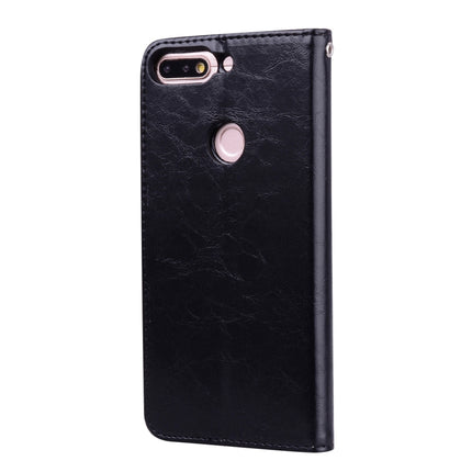 Business Style Oil Wax Texture Horizontal Flip Leather Case for Huawei Honor 7C / Enjoy 8 / Y7 (2018) / Y7 Prime (2018) / Nova 2 Lite, with Holder & Card Slots & Wallet, For Huawei Honor 7C, For Honor 7C / Y7 Prime (2018)                               ...