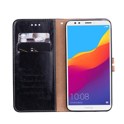 Business Style Oil Wax Texture Horizontal Flip Leather Case for Huawei Honor 7C / Enjoy 8 / Y7 (2018) / Y7 Prime (2018) / Nova 2 Lite, with Holder & Card Slots & Wallet, For Huawei Honor 7C, For Honor 7C / Y7 Prime (2018)                               ...