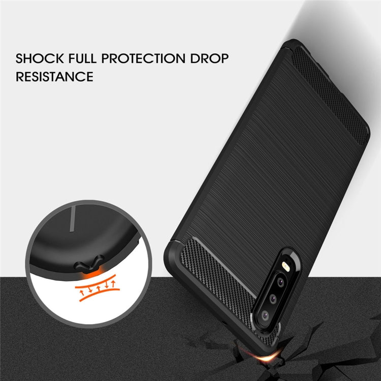 Brushed Texture Carbon Fiber Shockproof TPU Case for Huawei P30