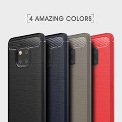 Brushed Texture Carbon Fiber Shockproof TPU Case for Huawei Mate 20 Pro