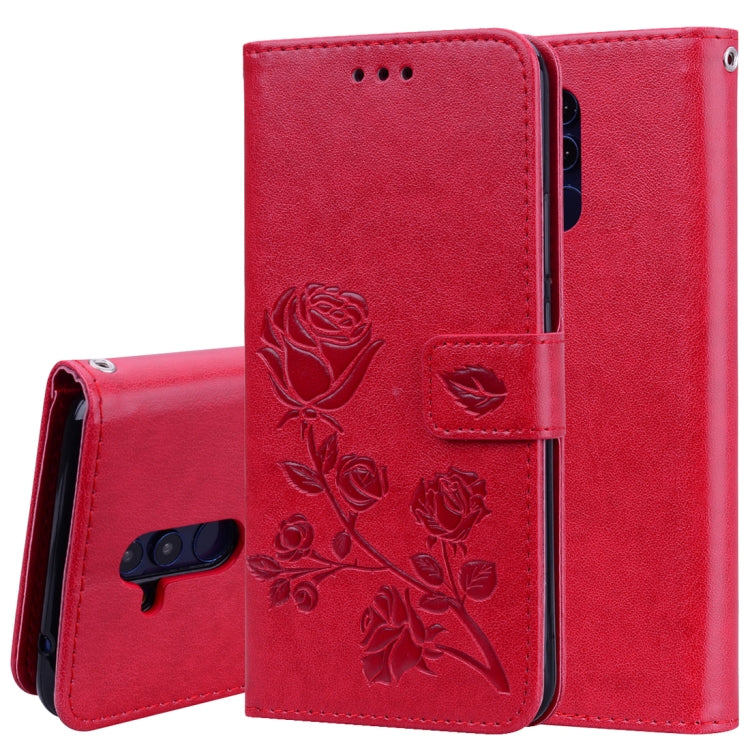 Rose Embossed Horizontal Flip PU Leather Case for Huawei Mate 20 Lite, with Holder & Card Slots & Wallet