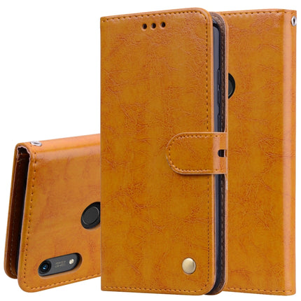 Business Style Oil Wax Texture Horizontal Flip Leather Case for Huawei Y6 (2019) / Honor 8A, with Holder & Card Slots & Wallet