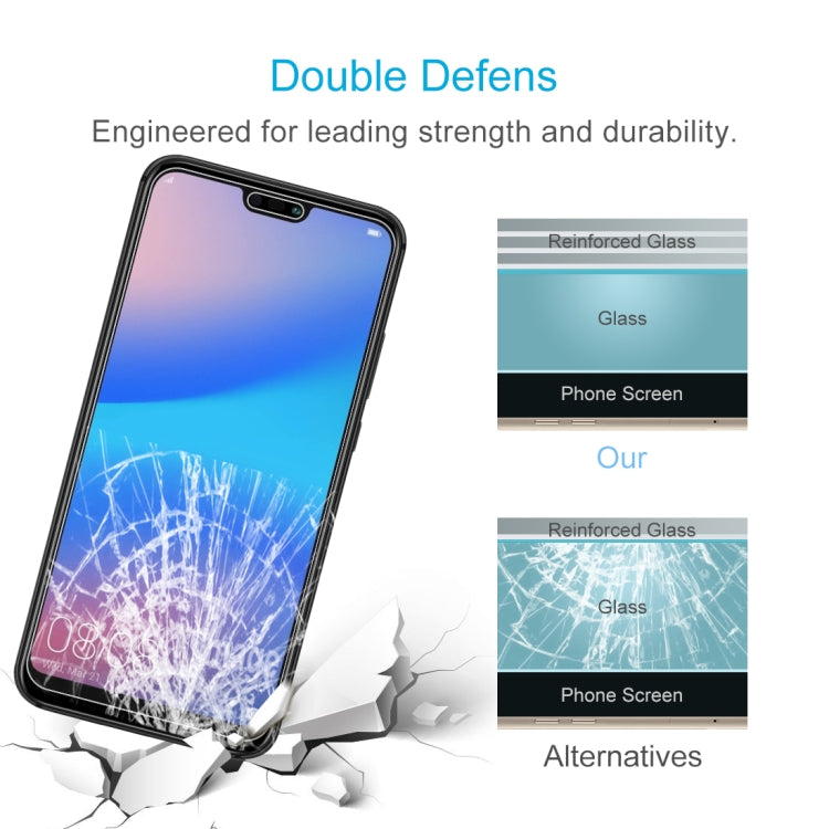 50 PCS for Huawei P20 Lite 0.26mm 9H Surface Hardness 2.5D Explosion-proof Tempered Glass Screen Film, No Retail Package