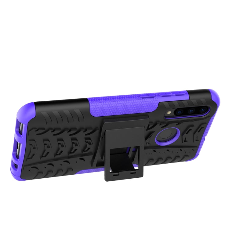 Tire Texture TPU+PC Shockproof Case for Huawei P Smart+ 2019, with Holder