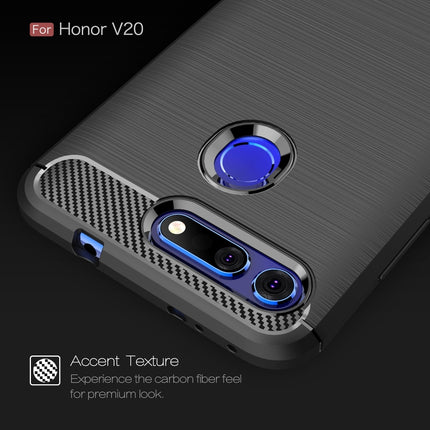 Brushed Texture Carbon Fiber Shockproof TPU Case for Huawei Honor View 20