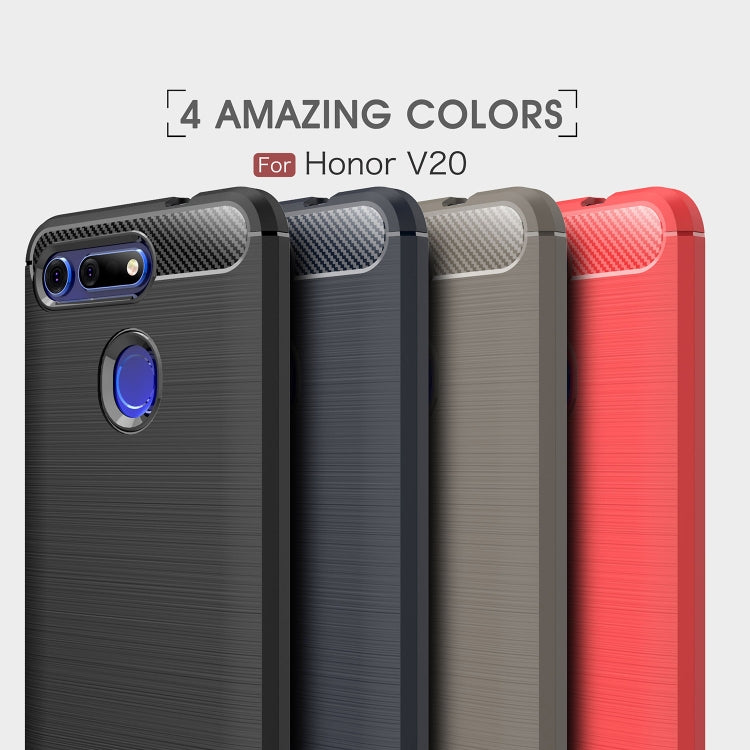 Brushed Texture Carbon Fiber Shockproof TPU Case for Huawei Honor View 20