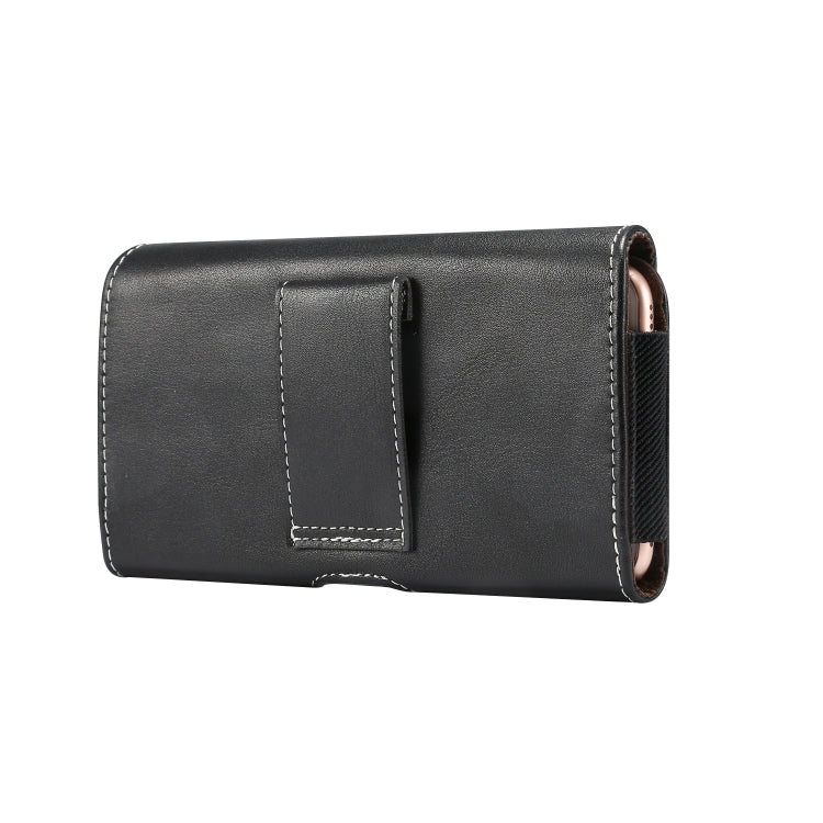 Men Lambskin Texture Multi-functional Universal Mobile Phone Waist Pack Leather Case for 6.9 Inch or Below Smartphones
