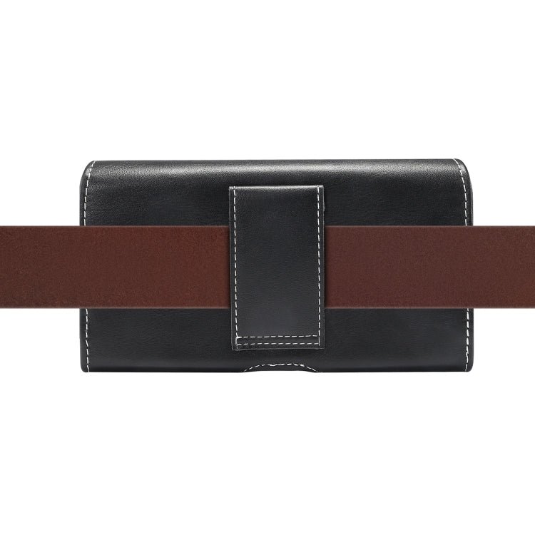 Men Lambskin Texture Multi-functional Universal Mobile Phone Waist Pack Leather Case for 6.9 Inch or Below Smartphones