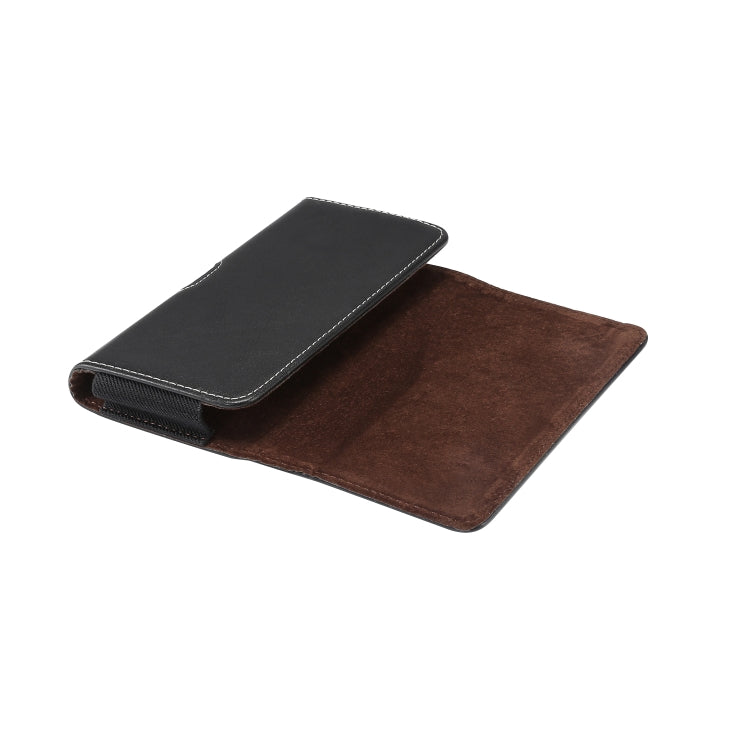 Men Lambskin Texture Multi-functional Universal Mobile Phone Waist Pack Leather Case for 6.9 Inch or Below Smartphones