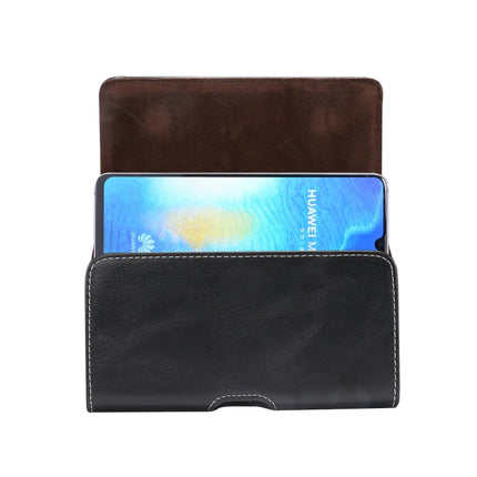 Men Lambskin Texture Multi-functional Universal Mobile Phone Waist Pack Leather Case for 6.9 Inch or Below Smartphones