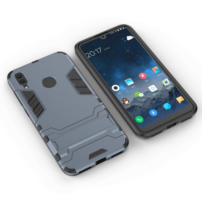Shockproof PC + TPU Case for Huawei Y7(2019), with Holder, For Huawei Y7(2019)