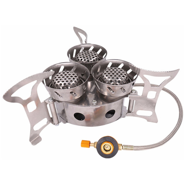 Portable Outdoor Split Type 11000W Backpack Three Core Furnace Anti-Blast Stove Cooking Tools