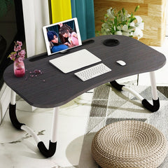 Foldable Non-slip Laptop Desk Table Stand with Card Slot & Cup Slot, with Card Slot & Cup Slot