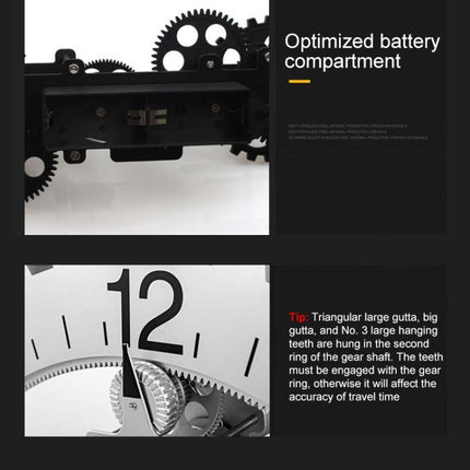 Home Simple European Style Triangular Mechanical Gears Wall Clock