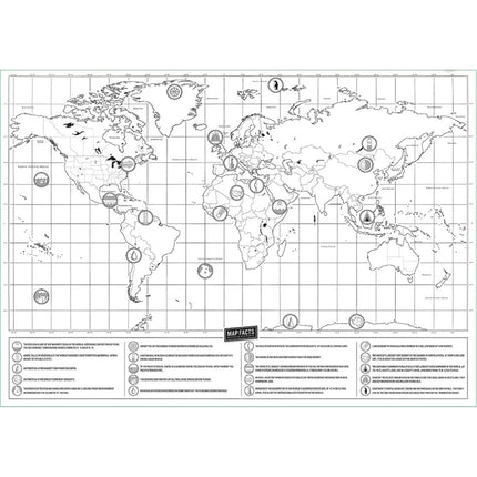School Teaching Office Supplies Scratch World Map, Size: 82.5 x 59.3cm, Without Flags