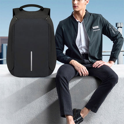 Multi-Function Large Capacity Travel Anti-theft Security Casual Backpack Laptop Computer Bag with External USB Charging Interface for Men / Women, Size: 42 x 29 x 14 cm, Black, Grey, Blue, Purple