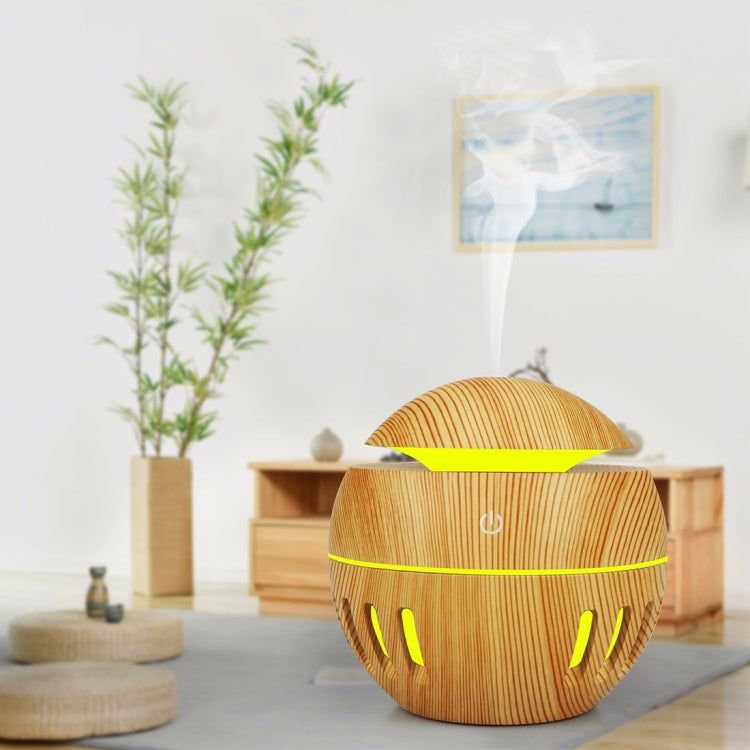 Wood Grain USB Hollowed-out Humidifier Seven Color Aromatherapy Lamp Automatic Alcohol Sprayer with Remote Control(Sky Blue), HC0372A, HC0372B, HC0372C, HC0372D, HC0372F, HC0372G, HC0372H, HC0372I, HC0372J, HC0372K