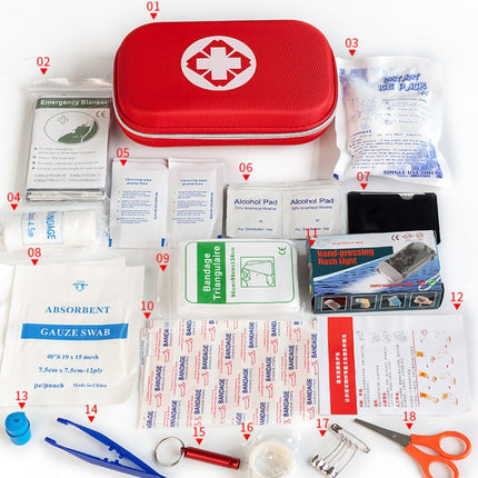 43 In 1 EVA Portable Car Home Outdoor Emergency Supplies Kit Survival Rescue Box, 43 In 1 21x13x5cm (Orange), 43 In 1 21x13x5cm (Blue), 43 In 1 21x13x5cm (Red), 43 In 1 21x13x5cm (Black)