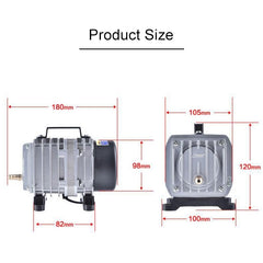 ACO-004 58W 75L/Min Electromagnetic Air Pump Compressor Seafood Fish Tank Increase Oxygen Air Flow Spliter, US Plug, ACO-004